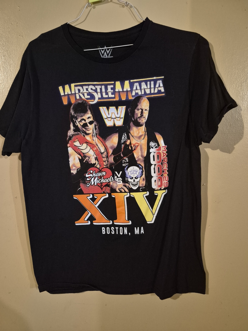 WWE WrestleMania XIV Black Graphic Tee - Shawn Michaels vs. Stone Cold